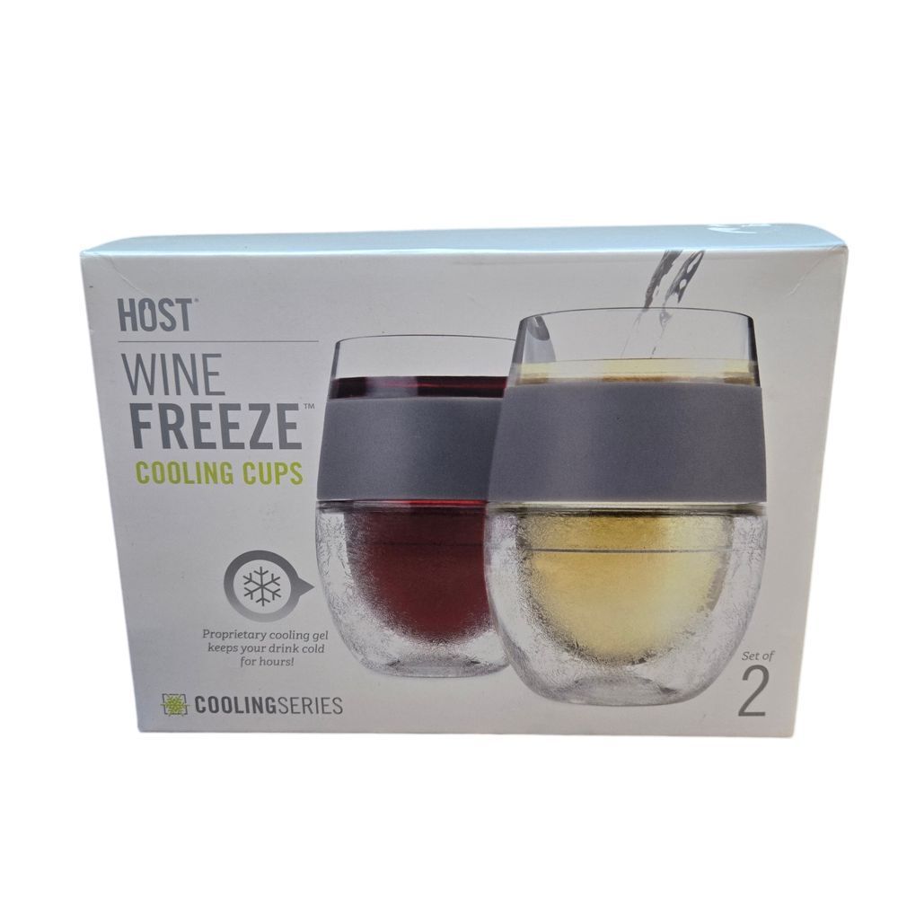 HOST Wine Freeze Cooling Cups Double Wall Insulated‎ Wine Glasses Set of 2
